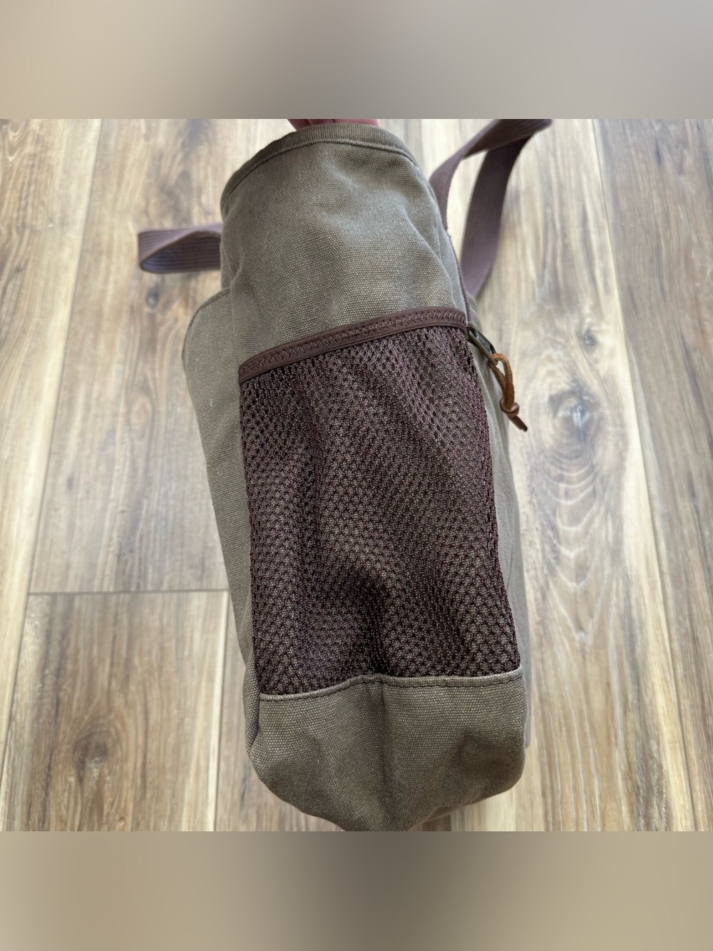 Duluth Trading Co. Canvas Tote Bag Zip Multipocket Brown - Picture 3 of 15